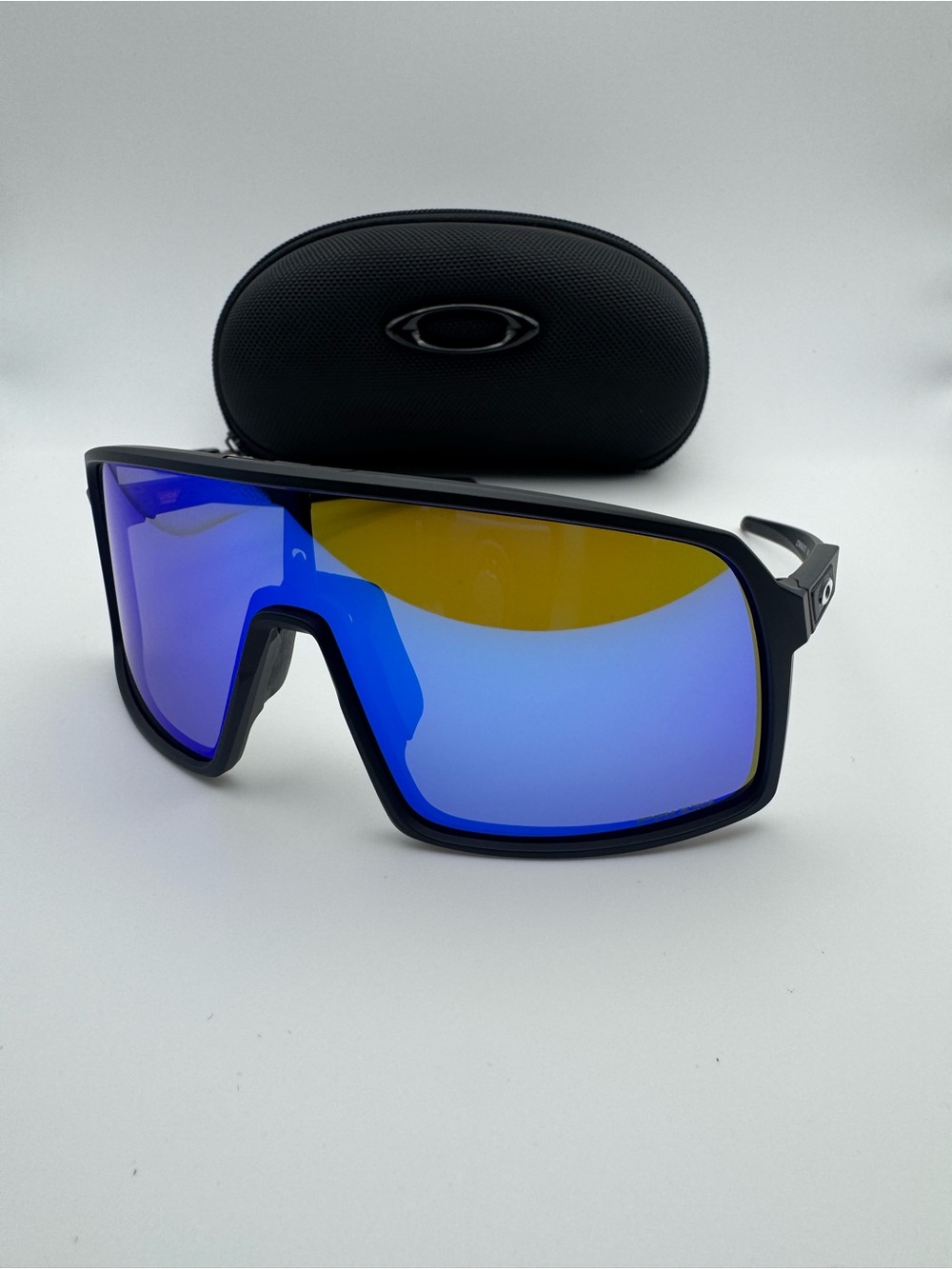 Oakley Sutro Black Frame Sunglasses with Blue Mirrored Lenses